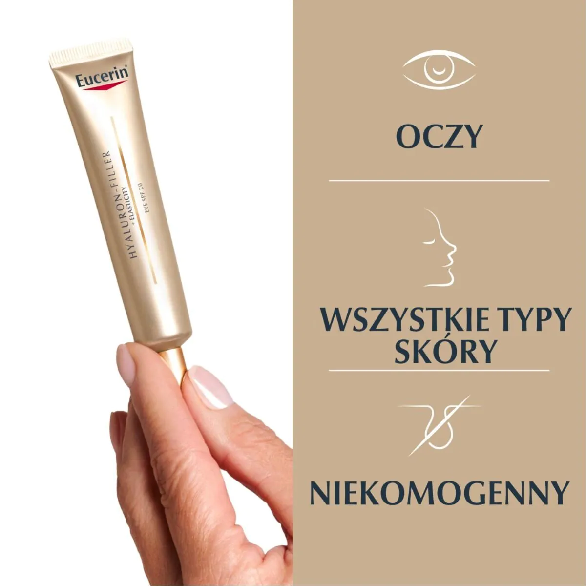 Eucerin Hyaluron Filler + Elasticity krem pod oczy SPF20