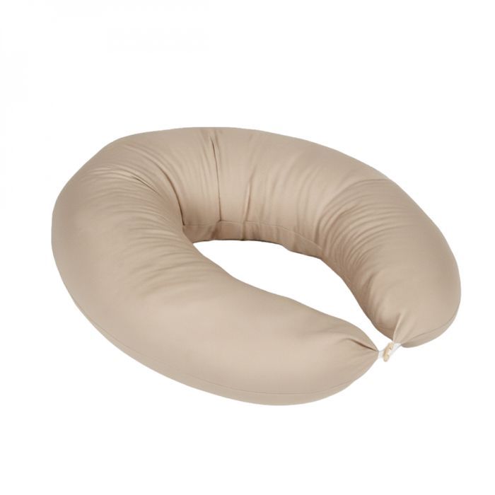 Zwangerschaps-, kraam- en voedingskussen met afneembare hoes - 100% katoen - 170 cm - Effen beige - Monsieur Bébé