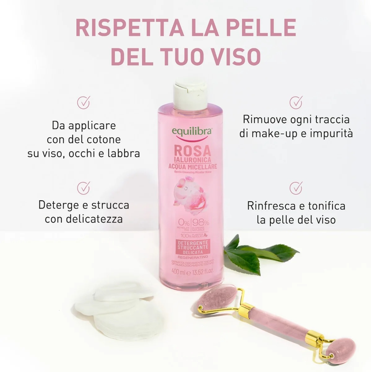 EQUILIBRA Equilibra Rosa Micellair Water 400 ml Reiniger en make-up remover