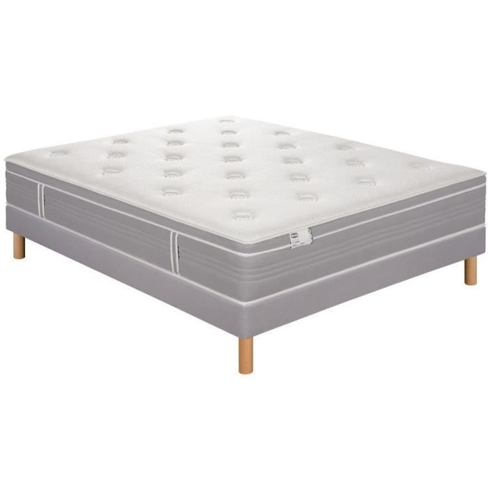Ensemble matelas sommier 140 x 200 SIMMONS Hauteur 30 cm - Ressorts ensachés Fullspring - Fabriqué en France -  R-SW6