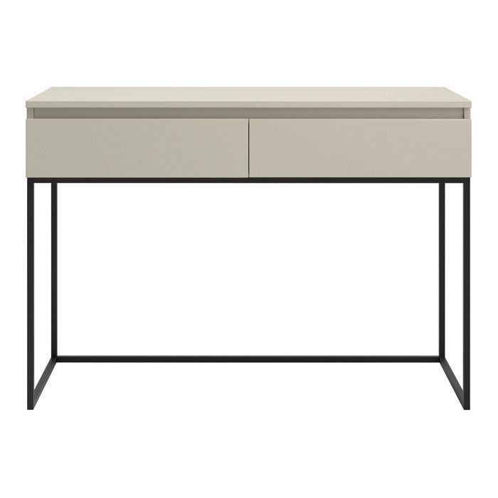 Dressing table with drawers - BEMMI - beige - with black legs