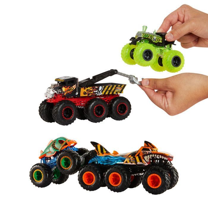 Auto - Hot Wheels - Monstertrucks - Assortiment 1/64 - Meerkleurig - 6 wielen