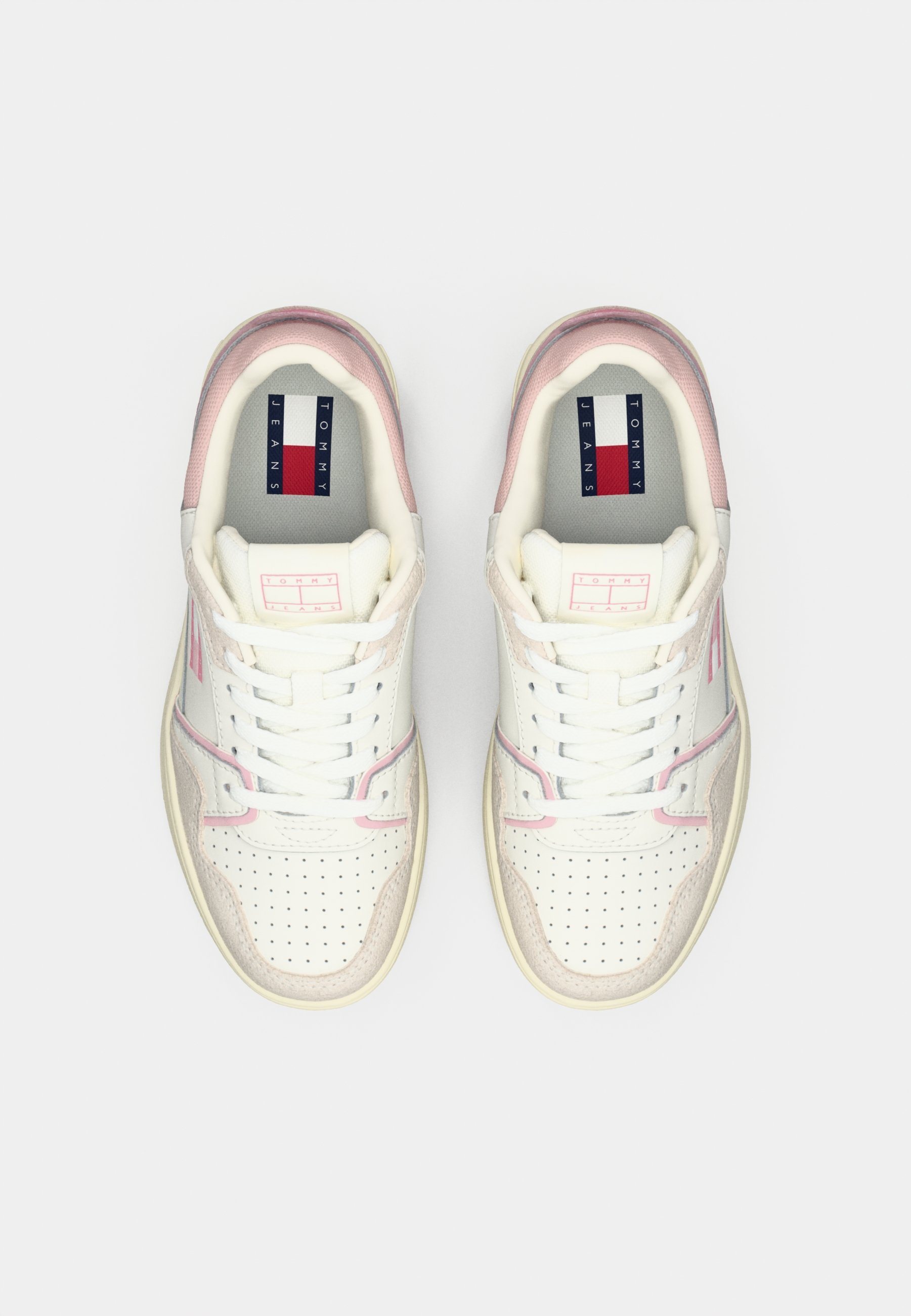Tommy Jeans RETRO BASKET - Sneakers - ecru/misty pink