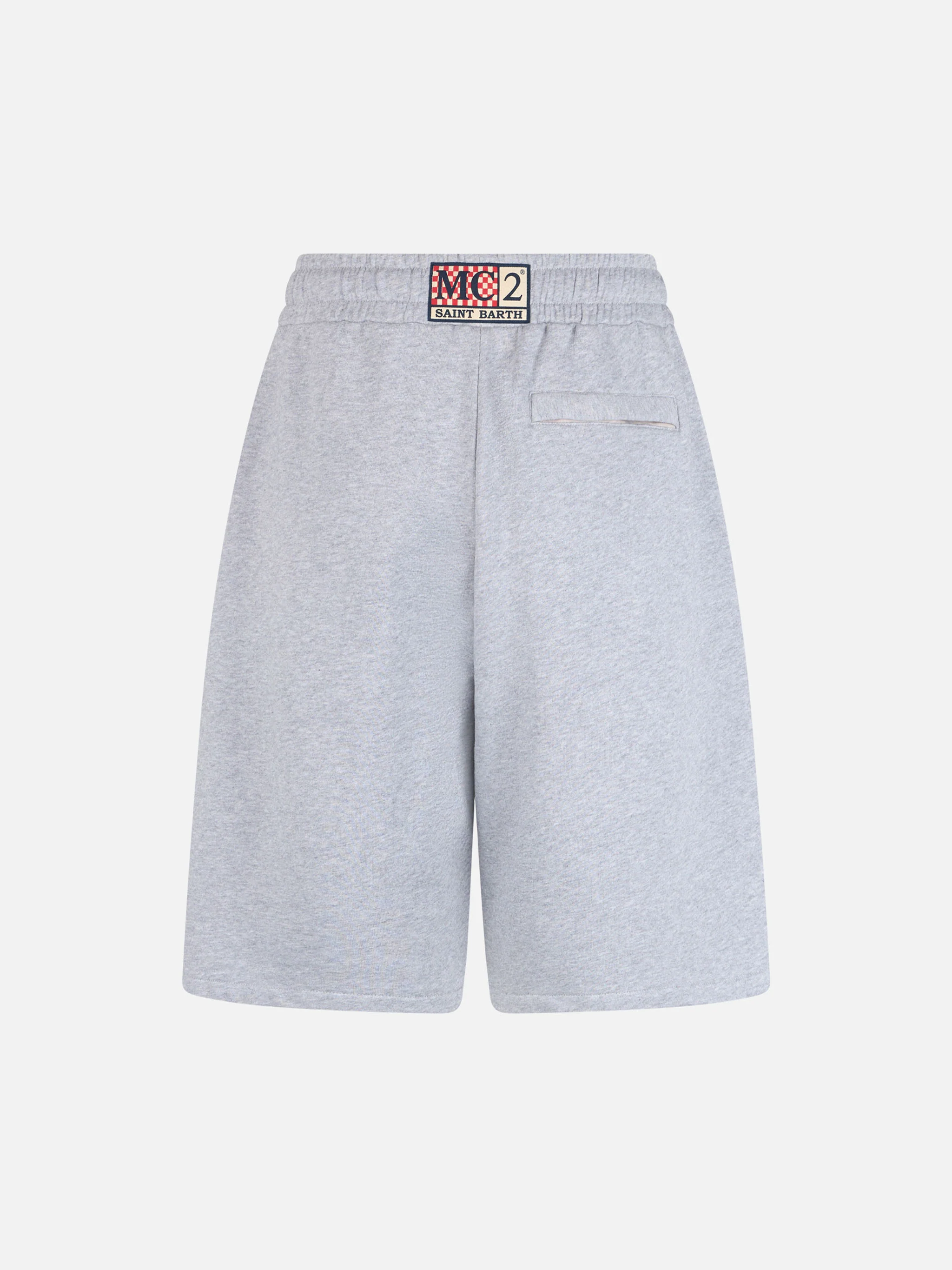 Randle Bermudashorts voor heren in grijs gemêleerd katoenfleece