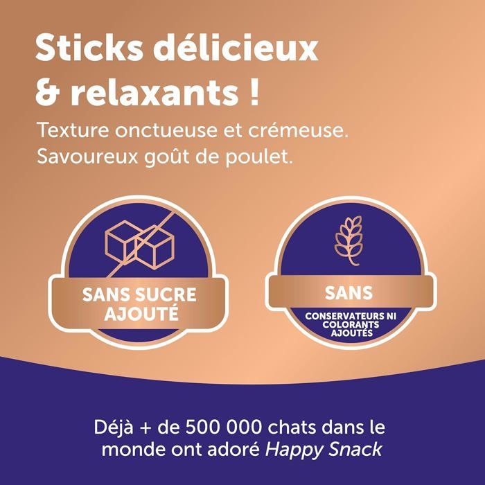 Friandises pour Chats - YUMI MAZAO - Happy Snack par FELIWAY - Goût Poulet - Apaisantes - 6 Sticks