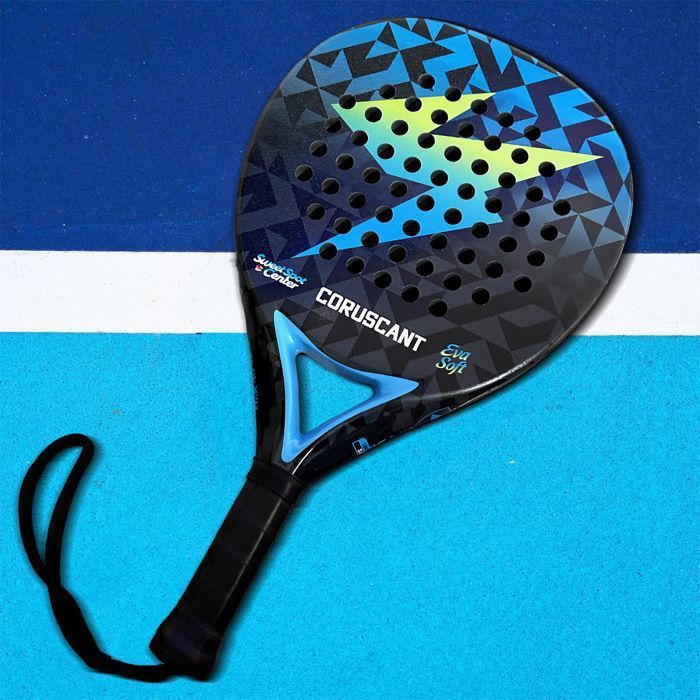 Racchetta da padel – CORUSCANT - Fibra di carbonio, superficie sabbiata - Schiuma EVA morbida - Controllo preciso e comfort - Forma rotonda - 360 g