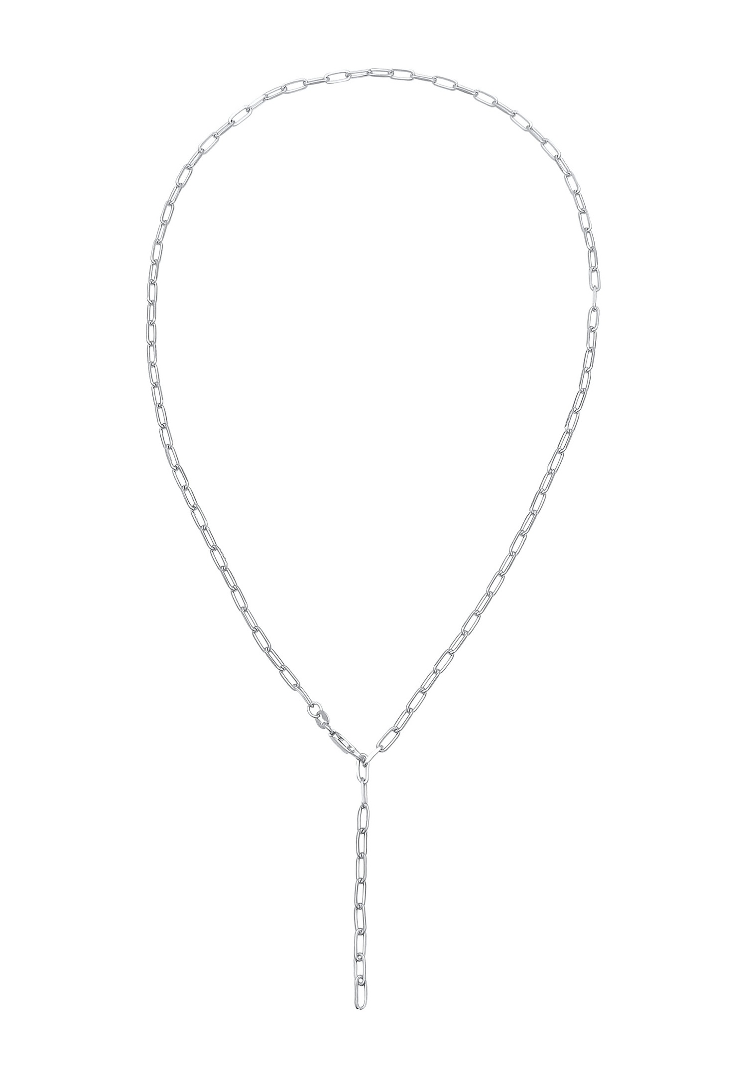Elli Femmes Chaîne en Y Maillons Ovales Grossier Intemporel en argent sterling 925 plaqué or