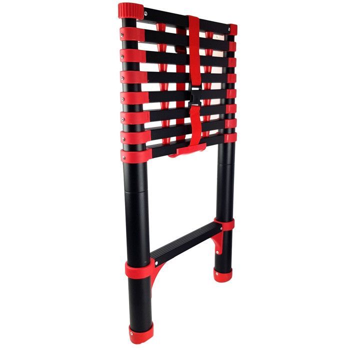 Scala telescopica in alluminio Kraft Müller da 2,6 m, fai da te, pieghevole, estensibile, singola, dritta, multifunzionale, portata 150 kg.