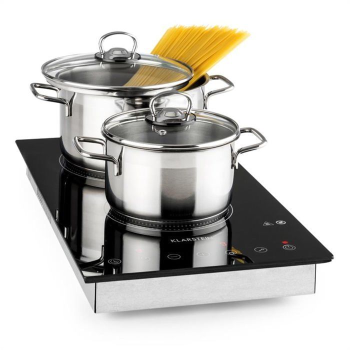 Klarstein VariCook Domino Double plaque de cuisson en vitrocéramique - Température réglable sur 9 niveaux - 3000W max.
