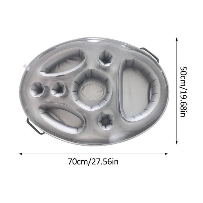 Plateau flottant piscine - 8 trous - Gonflable - Pour piscine / spa / plage - Maintien verres et boissons