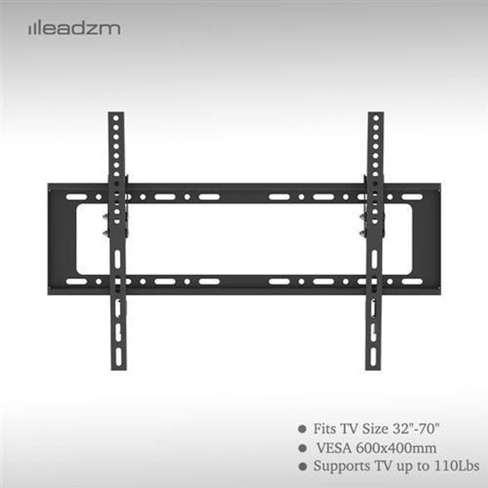 Supporto a parete inclinabile per TV LED, LCD e a schermo piatto da 32 a 70 pollici, VESA massimo 600×400 mm, carico massimo 50 kg.
