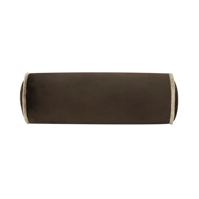 VERCART Grand Oreiller de Tour de Cou, Oreiller de Traversin des Jambes et des Genoux avec Housse en Velours Amovible,Marron
