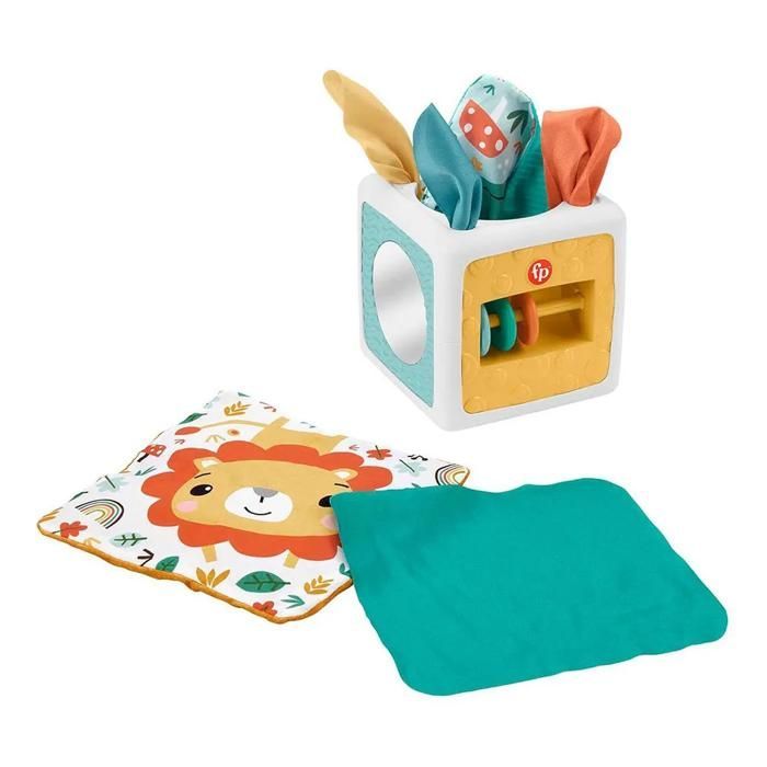 Activiteitenkubus - Fisher-Price - HML64 - Sensorisch - 6 tissues - Baby 3 maanden