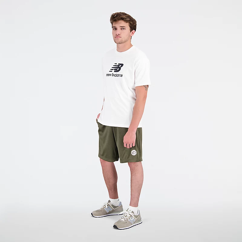 Ανδρικό σορτς NB Hoops Essentials Fundamental - DARK MOSS