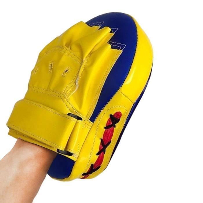 Kick Boxing Curved Focus Punching Mitts Training Pratique Strike Pad MMA Arts martiaux Dojo Workout Shield Gants Jaune Bleu