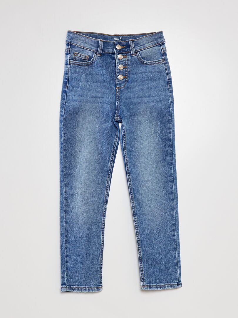 Calça jeans slim - AZUL