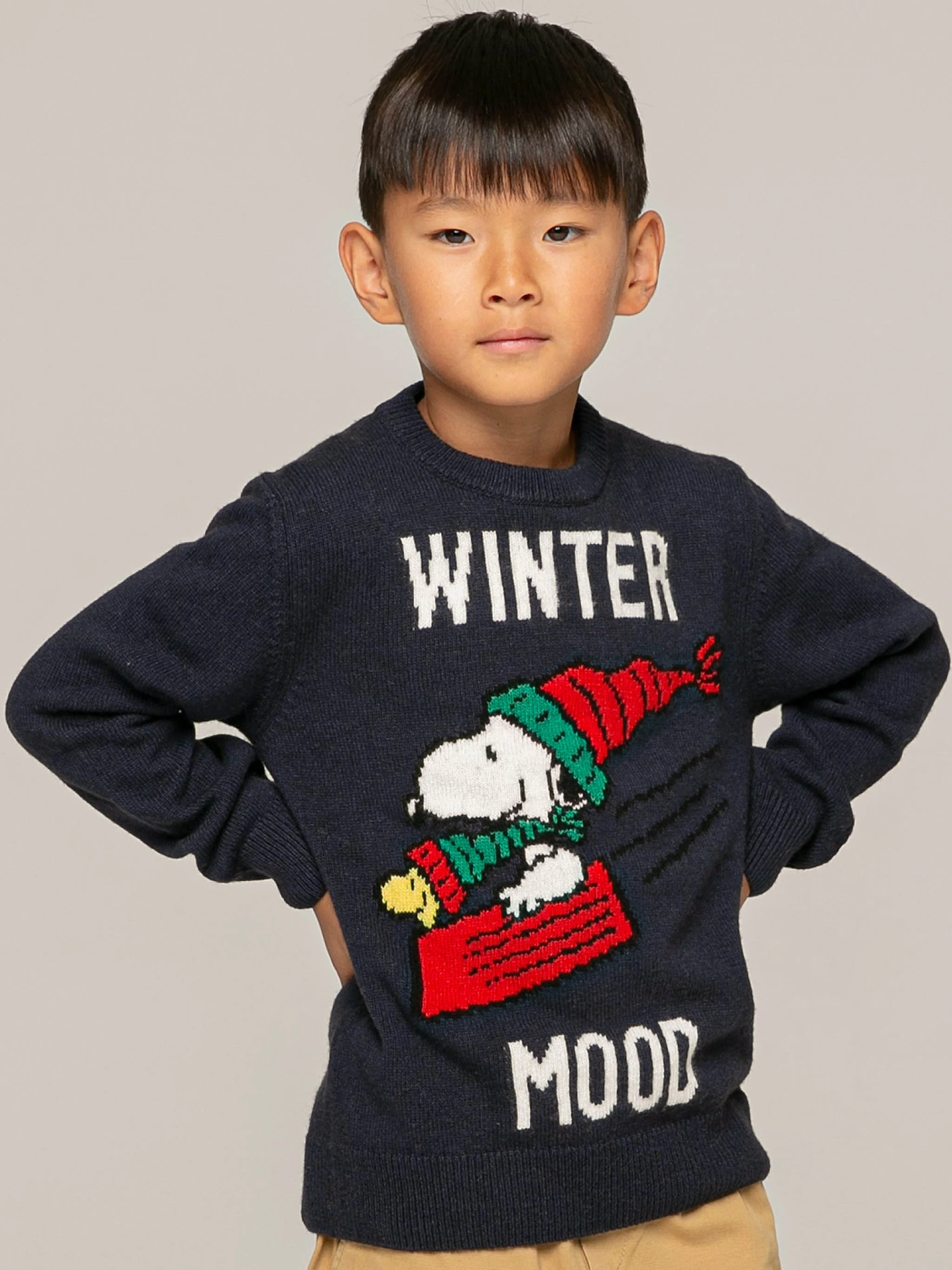 Maglione da bambino con stampa Snoopy Winter Mood | Edizione speciale
