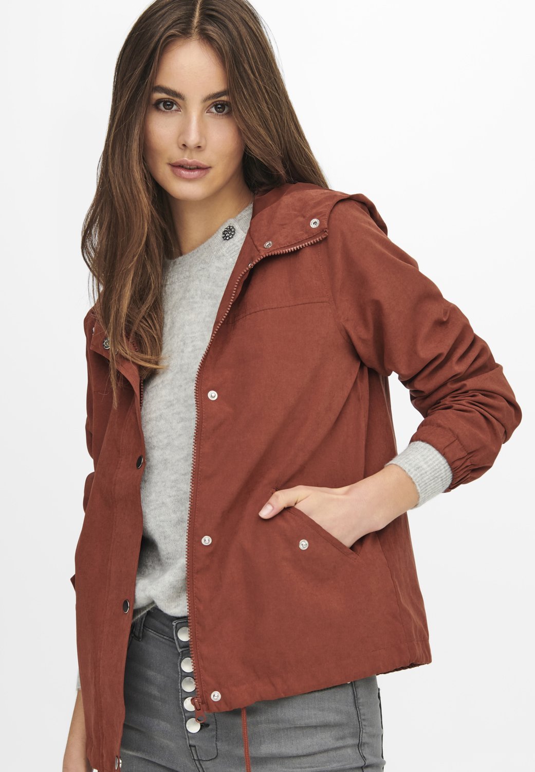 JDY JDYNEWHAZEL SHINE JACKET - Zomerjas - metallic rood