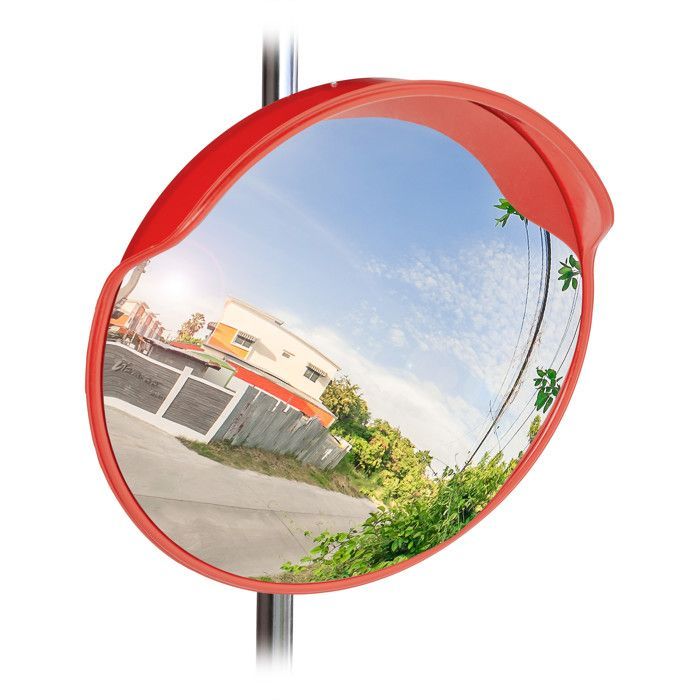 Relaxdays 60cm Traffic Mirror, Professional, Weatherproof, Indoor/Outdoor, Mounting Included