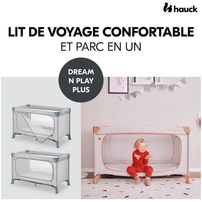 Lit de voyage - HAUCK - DREAM N PLAY PLUS - 60 x 120 cm - Dès la naissance - Pliable - Dusty blue