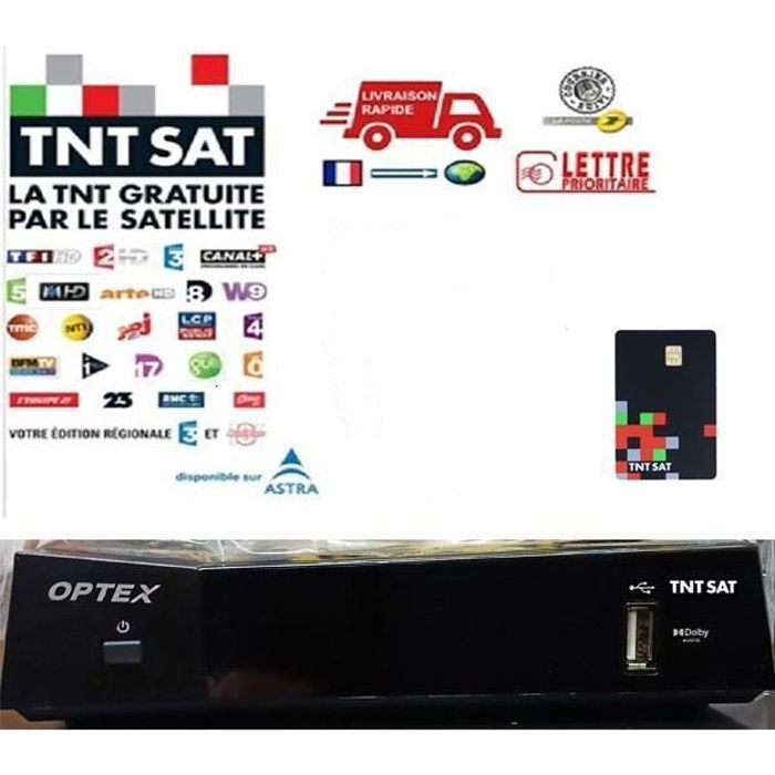 TNTSAT OPTEX ORS 9990-HD satellietontvanger + 4 jaar geldige TNTSAT-kaart
