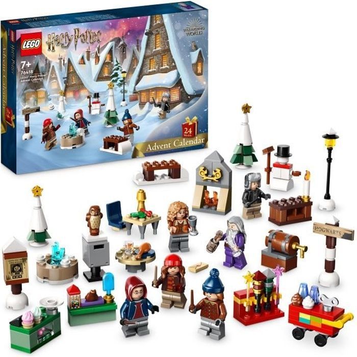 LEGO® Harry Potter 76418 Le Calendrier de l’Avent 2023, avec 24 Cadeaux dont 6 Minifigurines du Village de Pré-au-Lard, Cadeau Noël