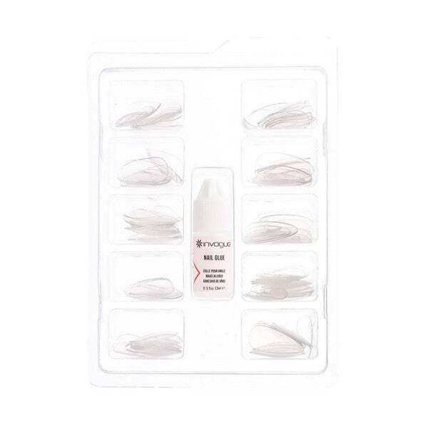 Uñas postizas Invogue Full Cover color almendra - Paquete de 120
