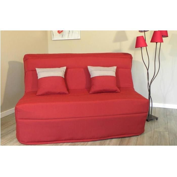 AXEL Schlafsofa in Burgunderrot mit einer Liegefläche von 160 x 200 cm und einer BULTEX-Matratze