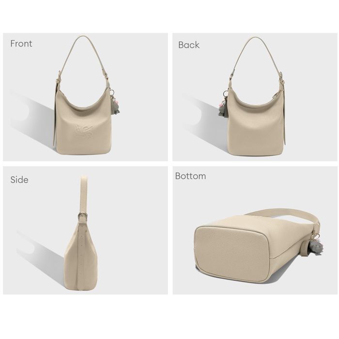 David Jones - Bolsa Hobo Feminina em Couro PU - Bege