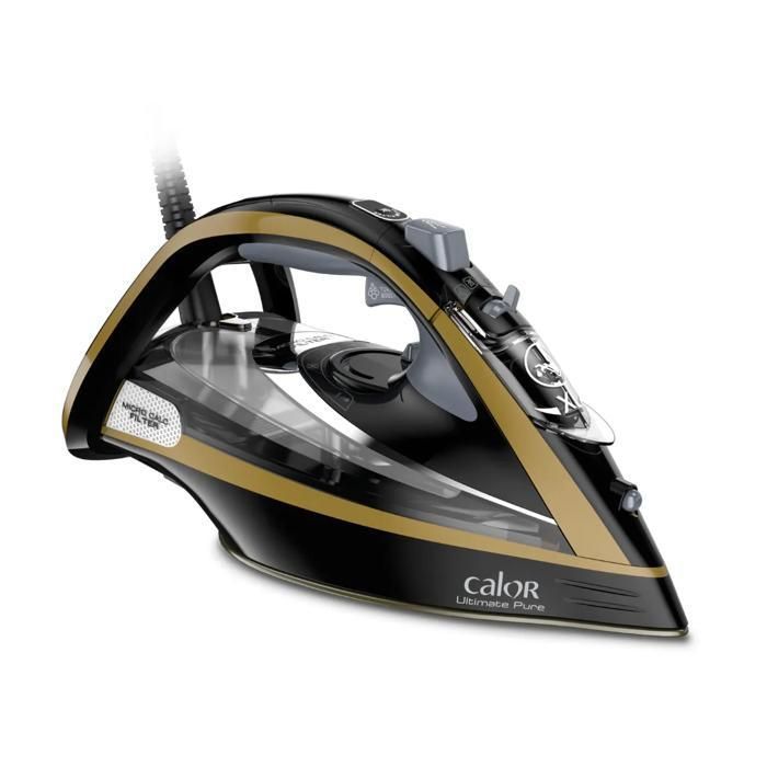 CALOR Fer vapeur ULTIMATE PURE, Filtre Micro Calc,  3000 W - fonction pressing 260 g/min, débit de vapeur 60 g/min, FV9839C0