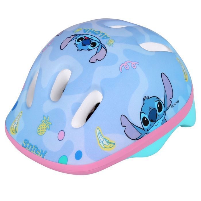 DISNEY Stitch Casque de vélo bleu pour enfants, filles, réglable 44-48 cm
