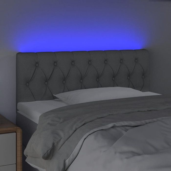 vidaXL LED Headboard Bedroom Furniture Single Bed Accessory Interior Bed Frame Headboard Light Grey 3121930