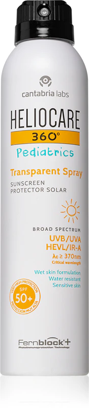 Heliocare 360° Pediatrics Spray protetor solar transparente para crianças FPS 50+