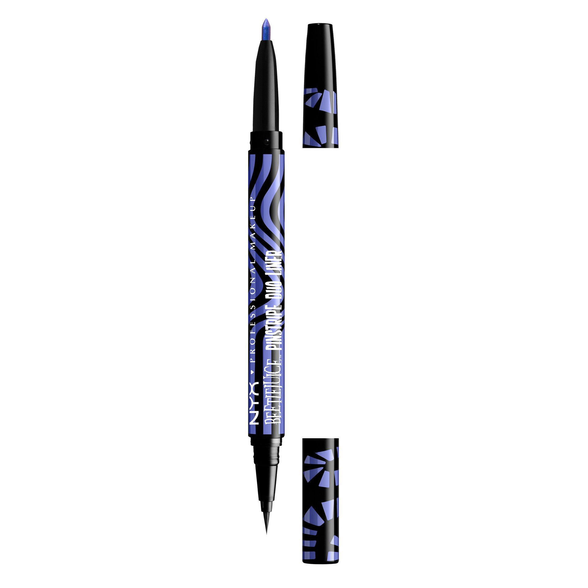 Tuș de ochi Beetlejuice Pinstripe Duo Negru + Crom Violet - NYX Professional Makeup