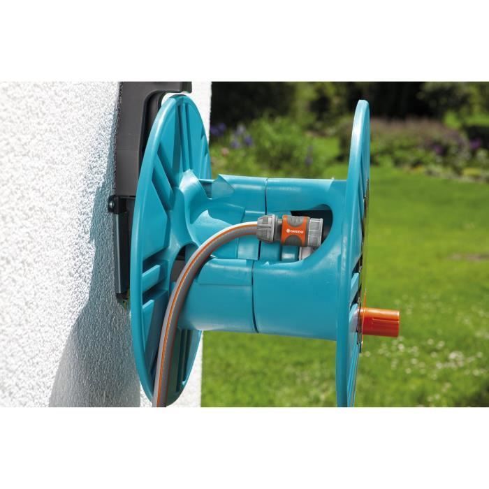 Avvolgitubo a parete GARDENA Classic 60 – Lunghezza massima 60 m – Adatto a tutti i diametri – Kit completo pronto all'uso – Garanzia di 5 anni