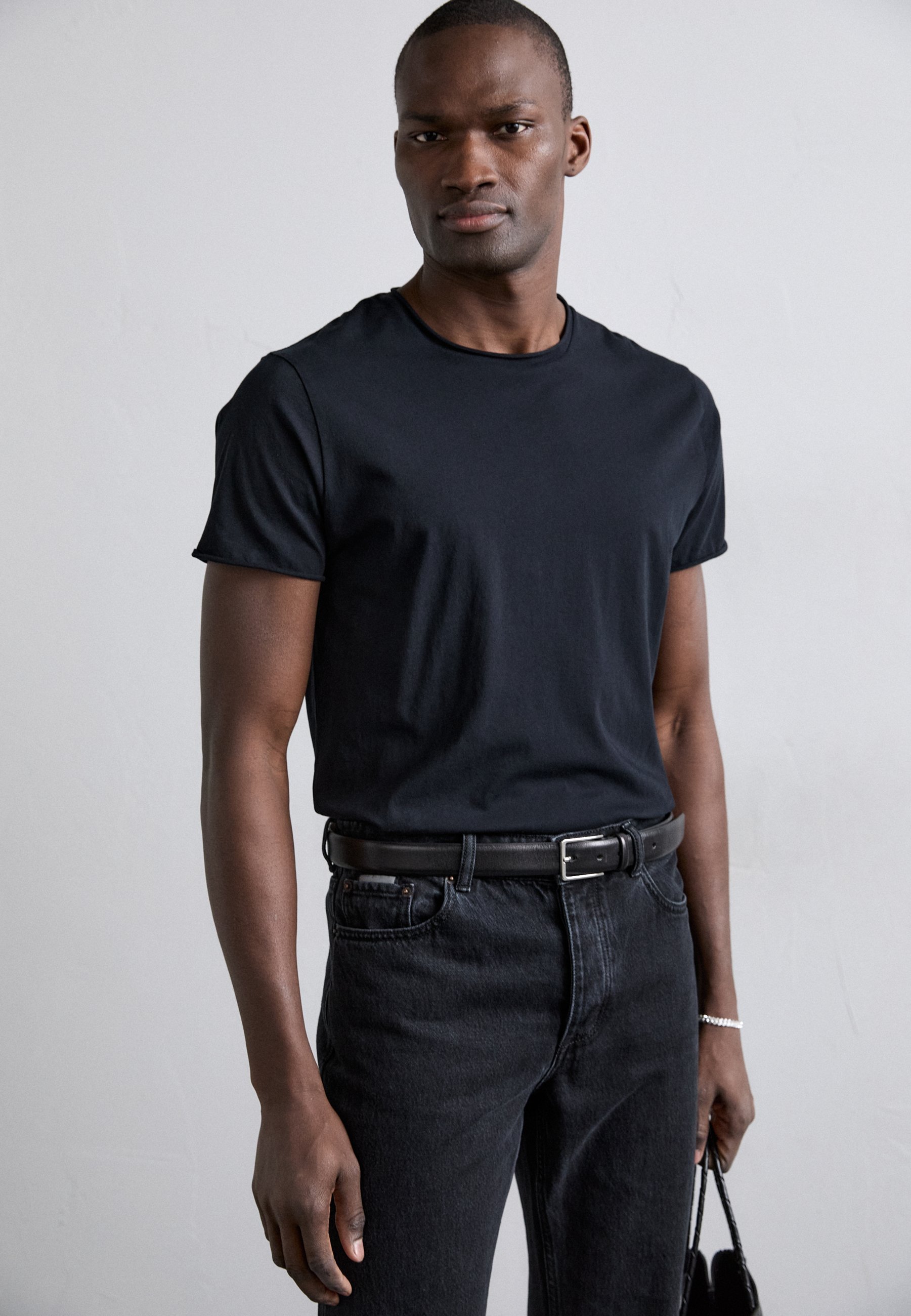 Filippa K ROLL NECK T-SHIRT - Basic T-shirt - zwart