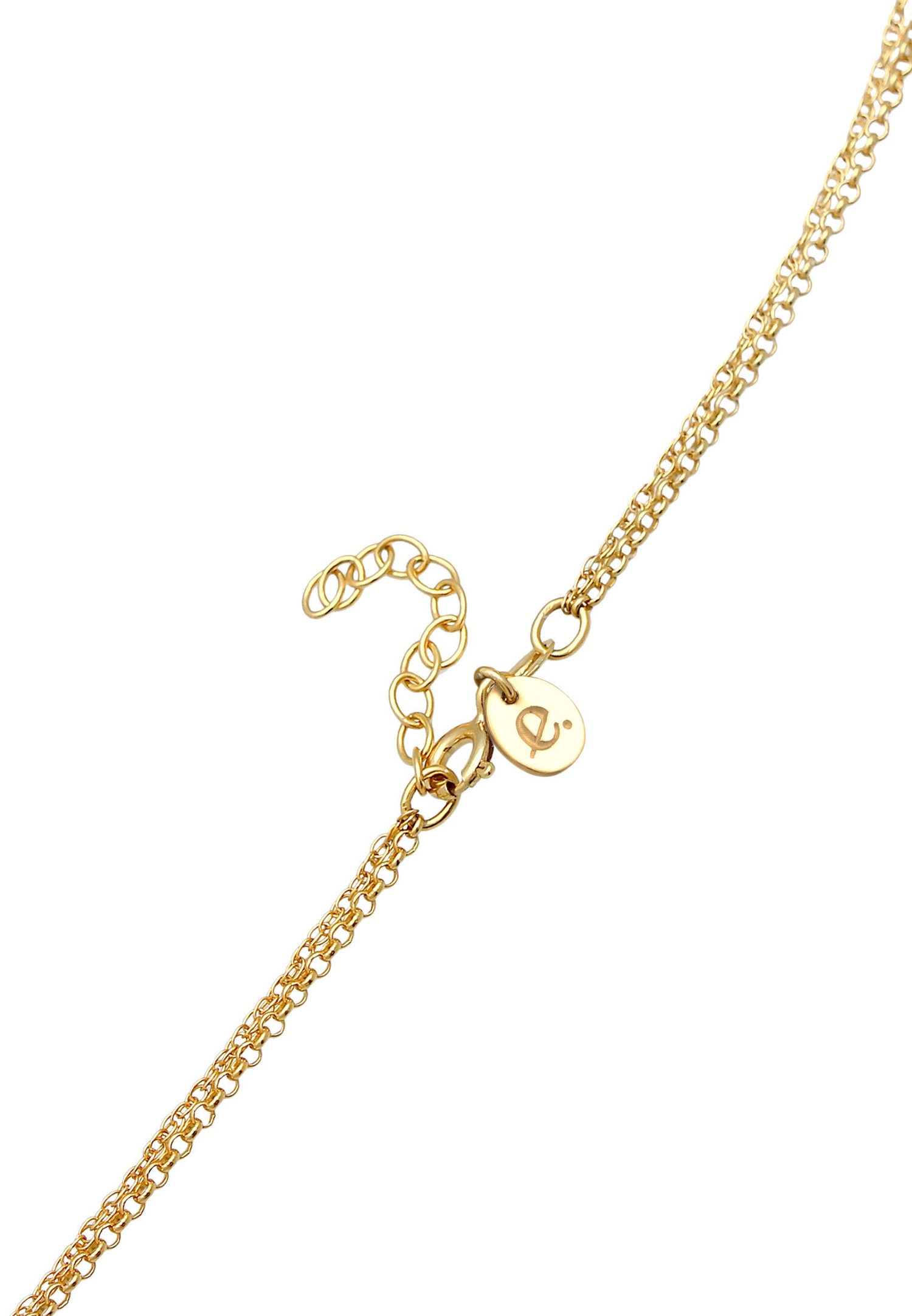 Elli PREMIUM Pendentif Femme Couche Soleil Lune Serpent avec Pierre de Lune en Argent Sterling 925 Plaqué Or