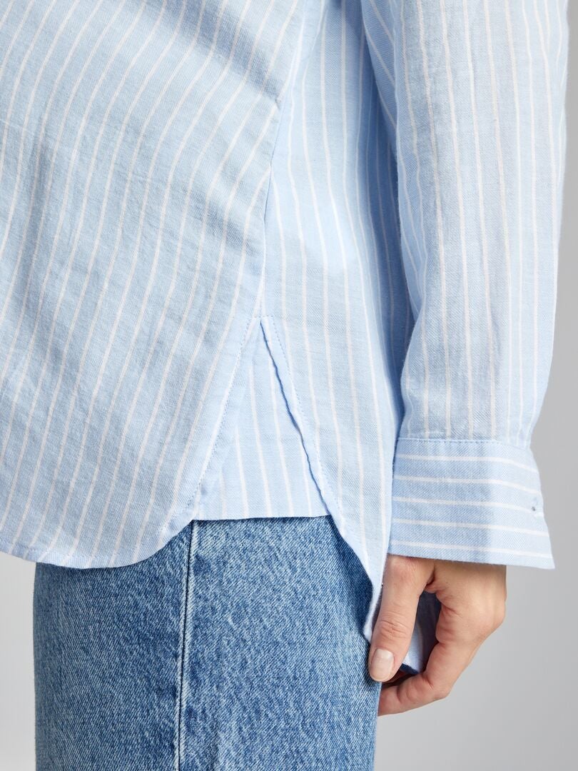 Gestreept zwangerschapsshirt - BLAUW