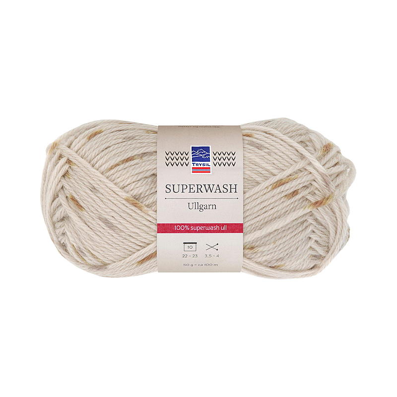 Superwash-Wollgarn beige/braun mehrfarbig