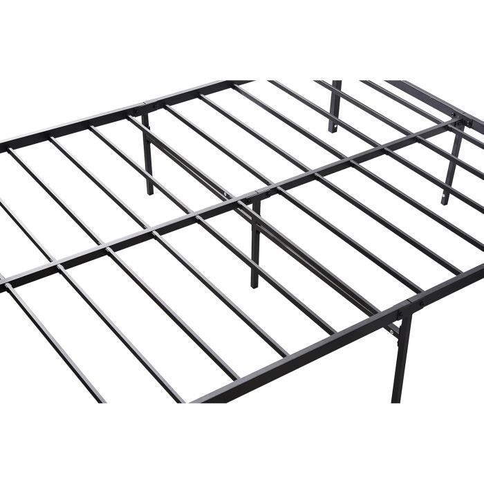 Estructura de cama - STANOW - 160 x 200 cm - Metal - 24 listones - Fácil montaje
