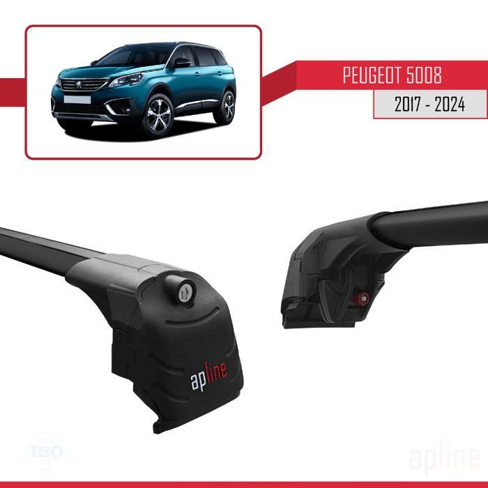 Barras de techo ACE-2 compatibles con Peugeot 5008 2017-2024, portaequipajes de techo para coche, color negro.