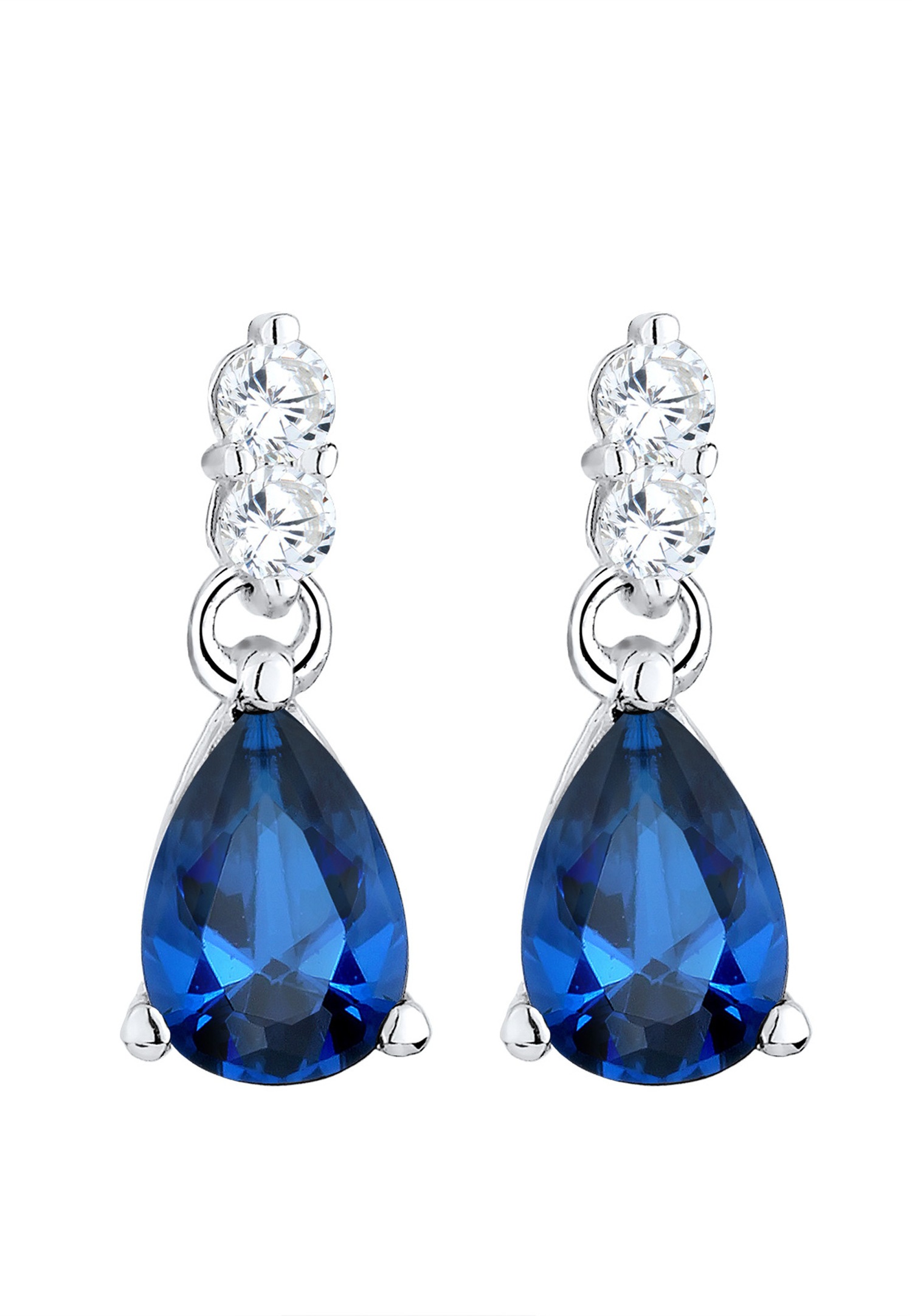 Elli Femmes Goutte avec Cristaux de Zirconium et Saphir Synthétique en Argent Sterling 925