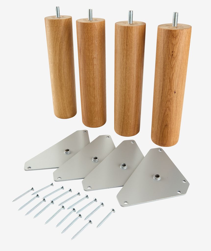 NAKKELVA Noge postelje Ø5xV20cm NAKKELVA hrast 4 kosi/paket