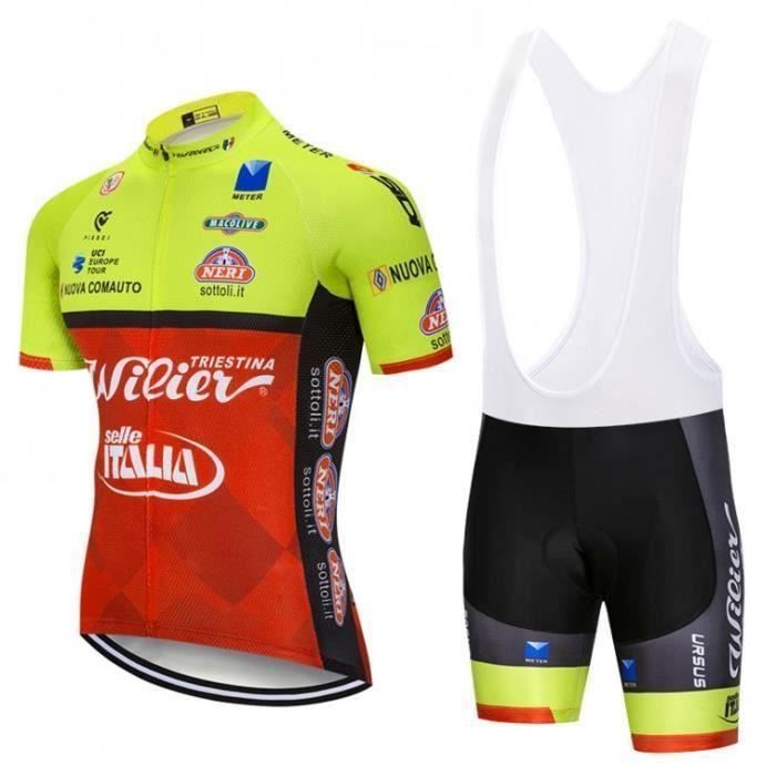 Men's Cycling Clothing Set - Brand - Model - Short Sleeves - Yellow - Mountain Biking