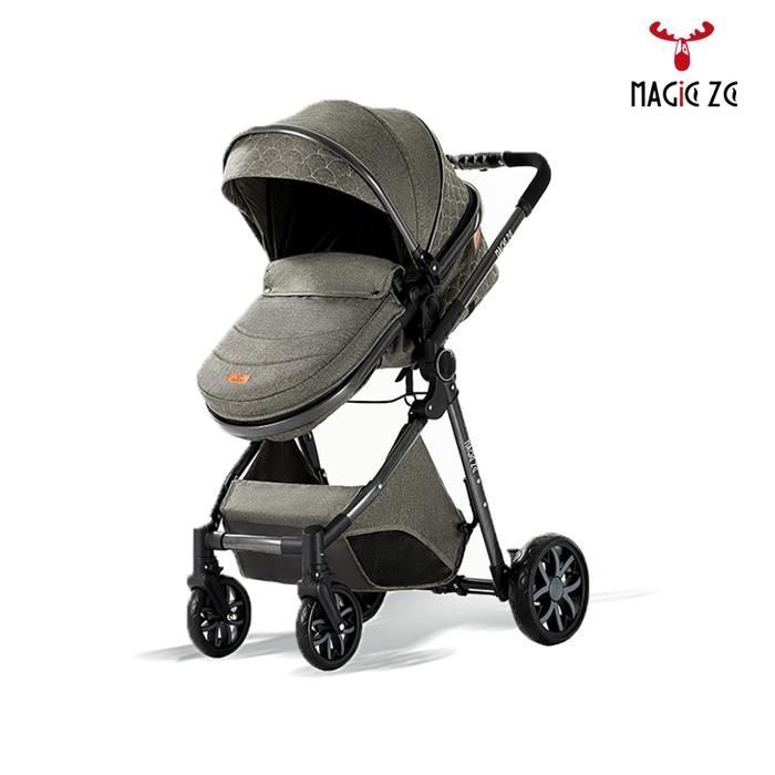 MagicZC 3-in-1 Stroller, Adjustable Backrest, Newborn, Foldable, with Car Seat, 0-3 Years, 3-in-1 Baby Stroller, Dark Grey