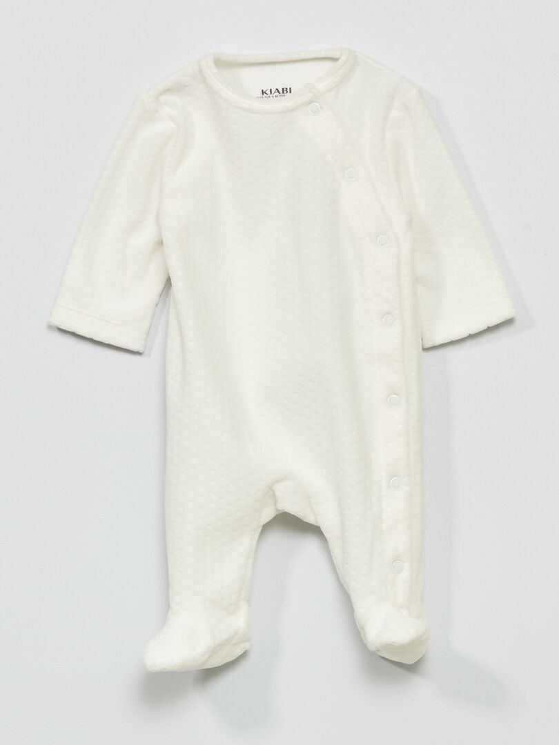 Pijama largo para recién nacidos - BLANCO