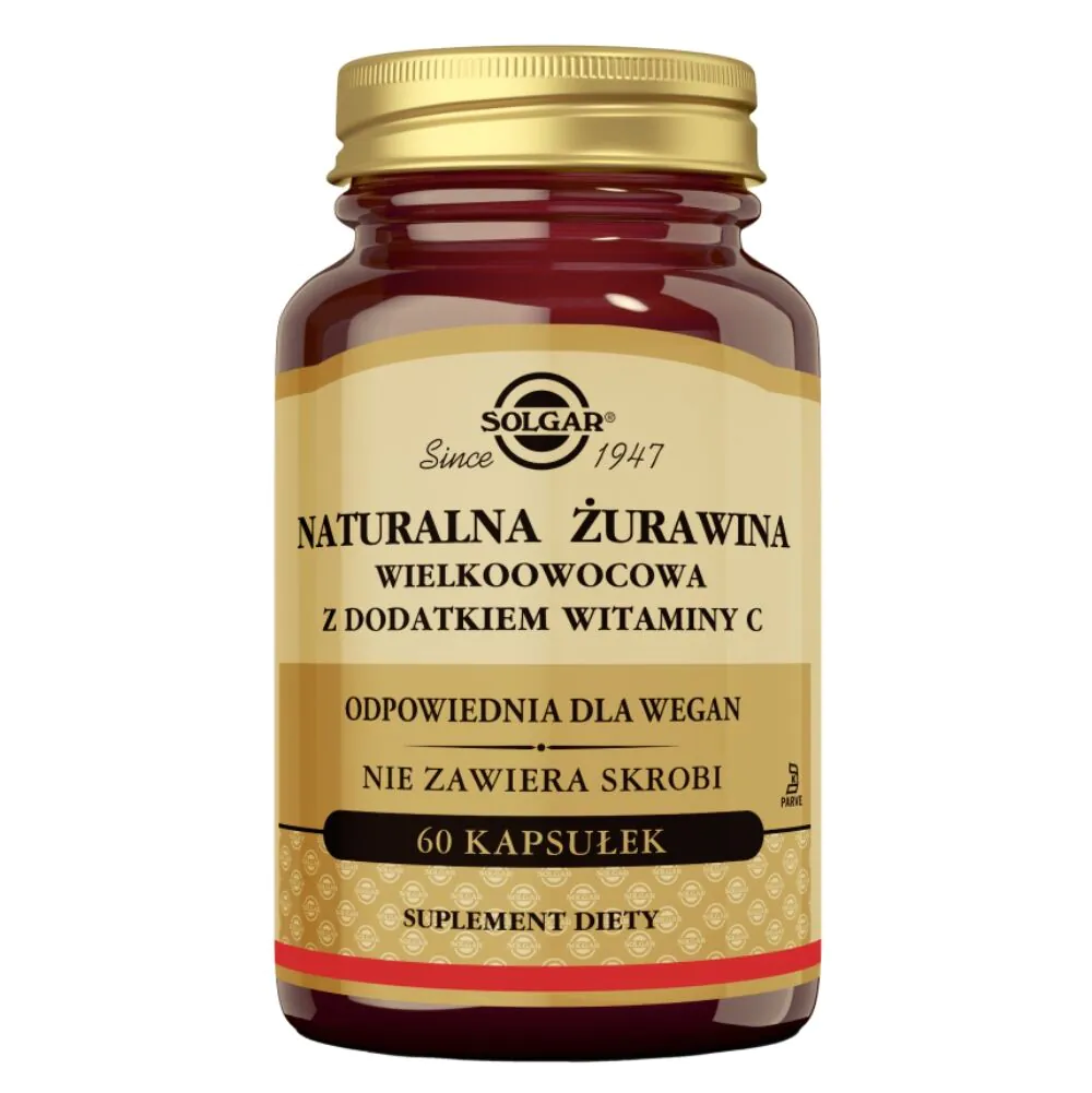 Solgar Żurawina Naturalny wyciąg z żurawiny wielkoowocowej kapsułki