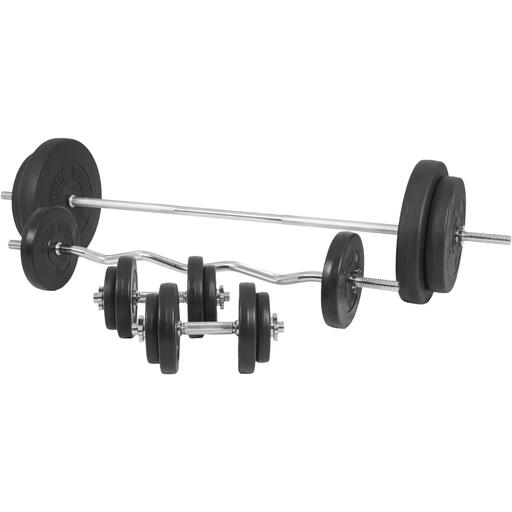 Gorilla Sports Universal-Trainingsstation mit 100 kg Vinyl-Gewichtsset