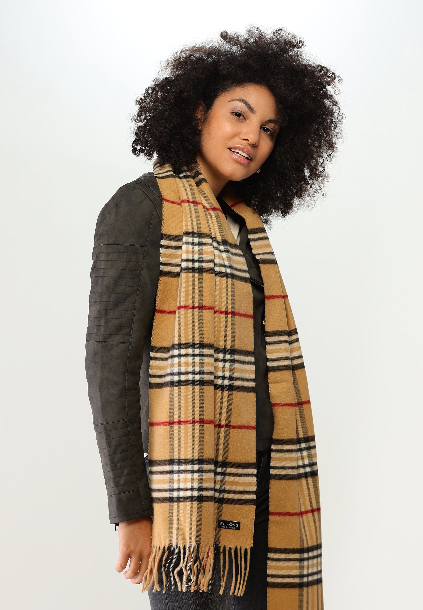 FRAAS PLAID CASHMINK - Sjaal - camel