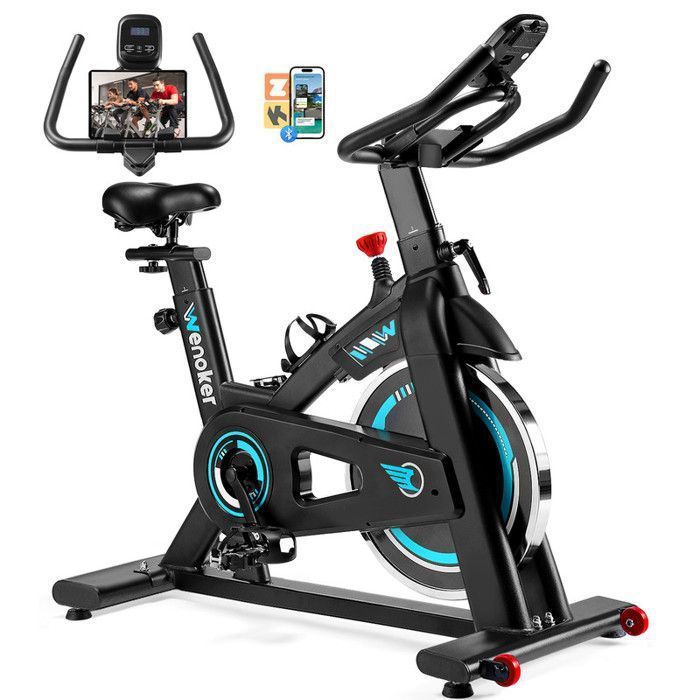 Hometrainer - WENOKER - App-compatibel - Instelbare weerstand - LCD-scherm - Stille werking - Vliegwiel van 13 kg - Maximaal 160 kg